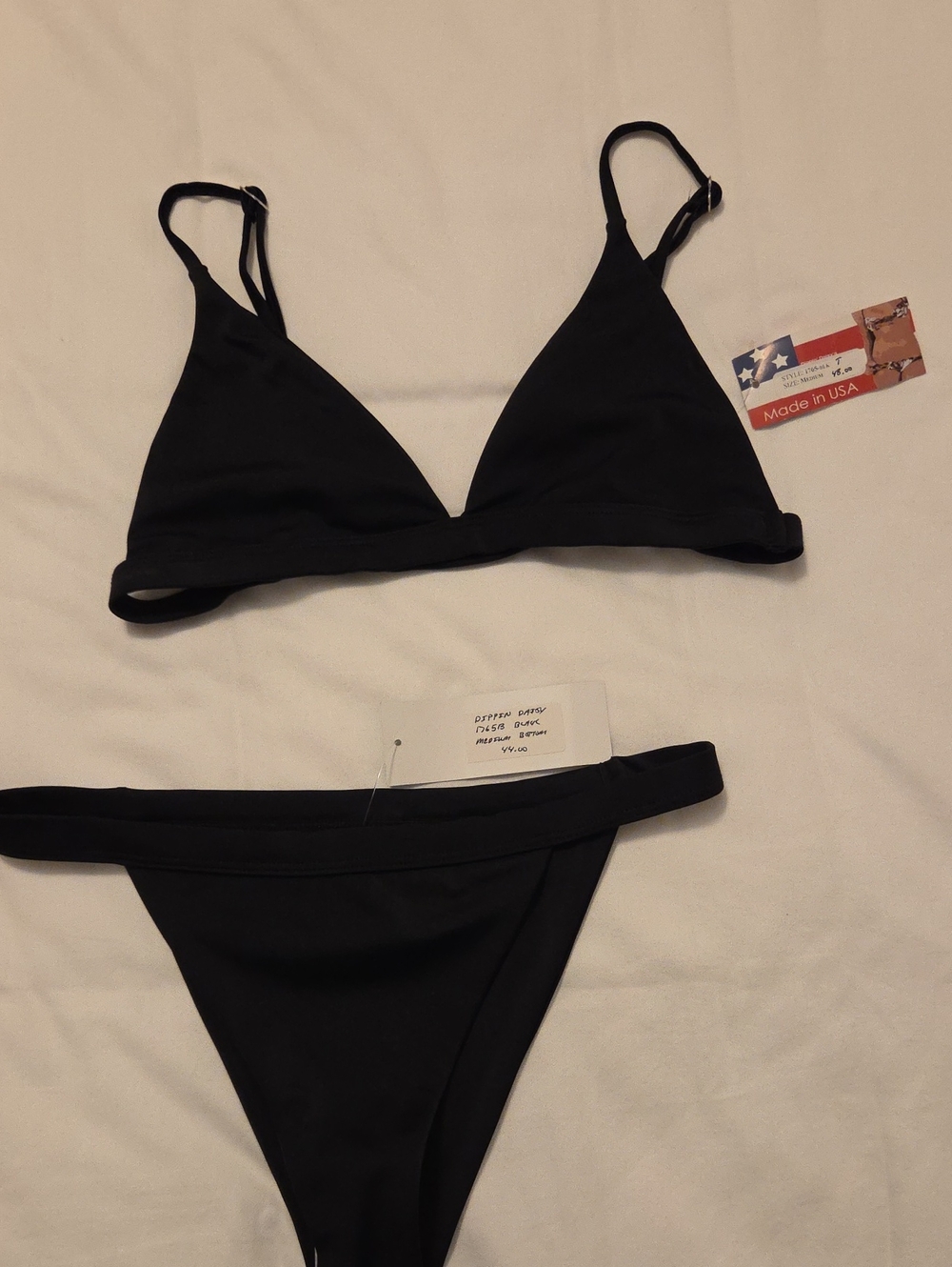 NWT Dippin Daisy Black Triangle Bikini Set